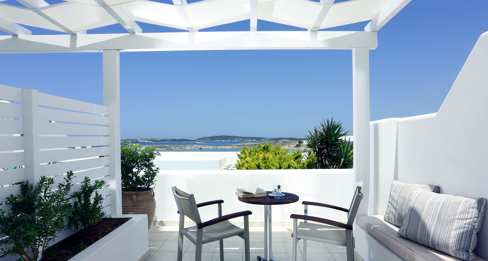 Paros Hotels Stelia Mare Boutique Hotel In Naoussa Greece Sea View From Stelia Mare Hotel In Paros Greece